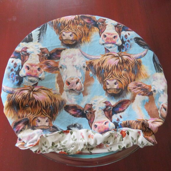 Kitchenaid Bowl Cover, Cows and Floral Reversible Mixer Cover - Picture 4 of 7